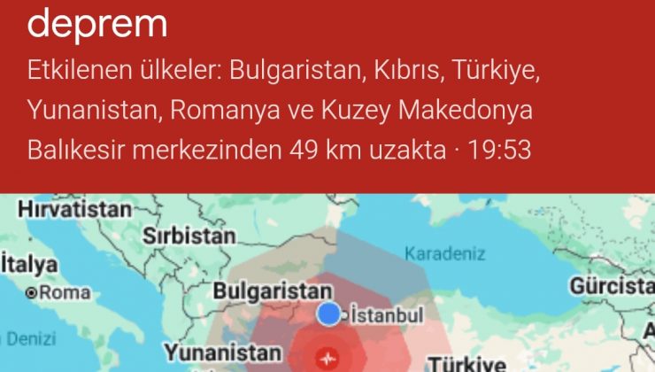 6.2 şiddetinde deprem