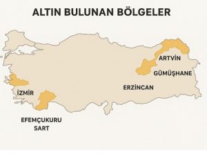 Türkiyede Altın bulunan bölgeler